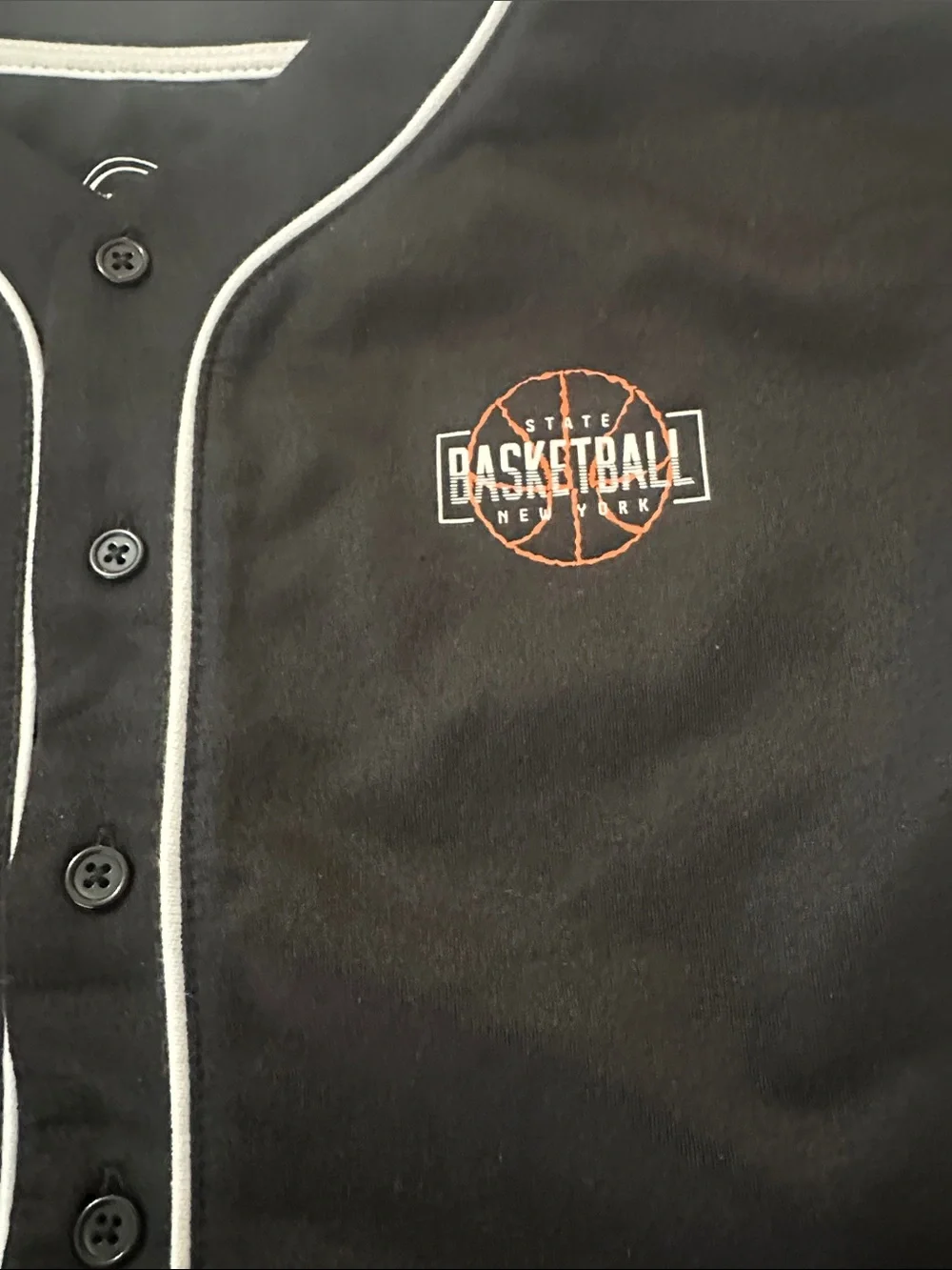 Boys Black Basketball Jersey & Shorts Pajamas Set with White Piping